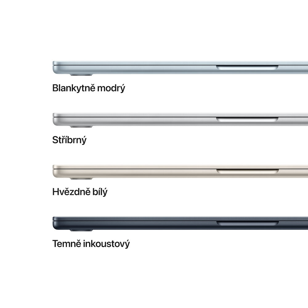 MacBook Air 15,3", Apple M4 10jádrové CPU, 10jádrové GPU, 16GB, 256GB SSD, CZ - hvězdně bílý (otevřený)