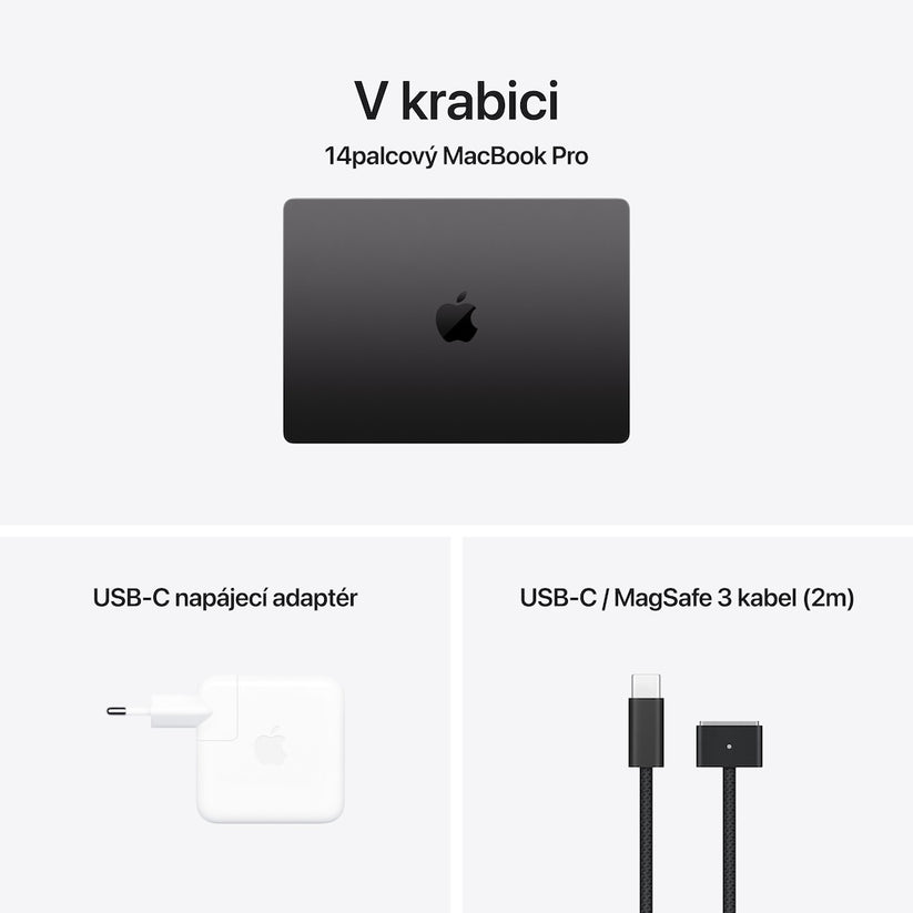 Apple MacBook Pro 14,2", Apple M4 Pro 12jádrové CPU, 16jádrové GPU, 24GB, 512GB SSD, CZ - vesmírně černý (otevřený) - istyle.work