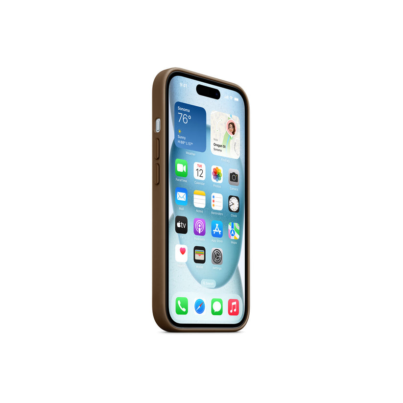 Apple kryt z tkaniny FineWoven s MagSafe na iPhone 15 – kouřový - istyle.work