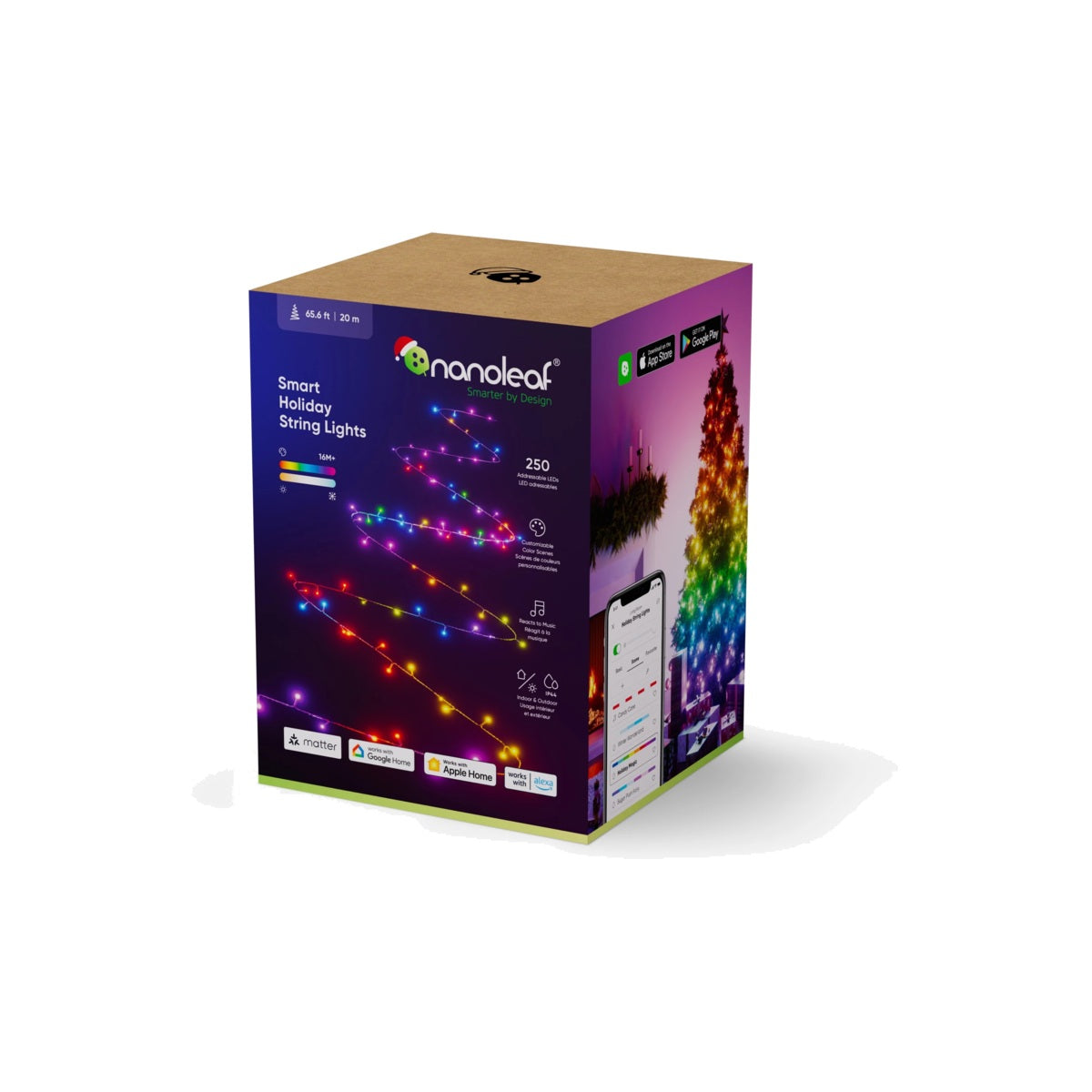 Chytré žárovky na stromeček Nanoleaf Essentials Smart Holiday String Lights 20 m - istyle.work