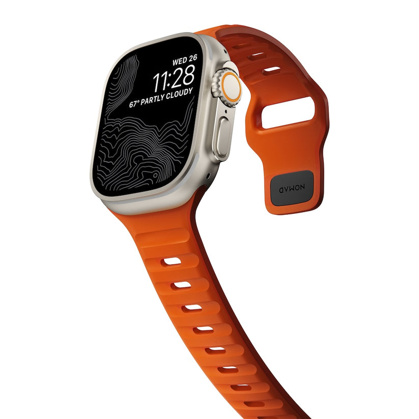 Řemínek pro Apple Watch 42/44/45/49 mm Nomad Sport Strap - oranžový - istyle.work