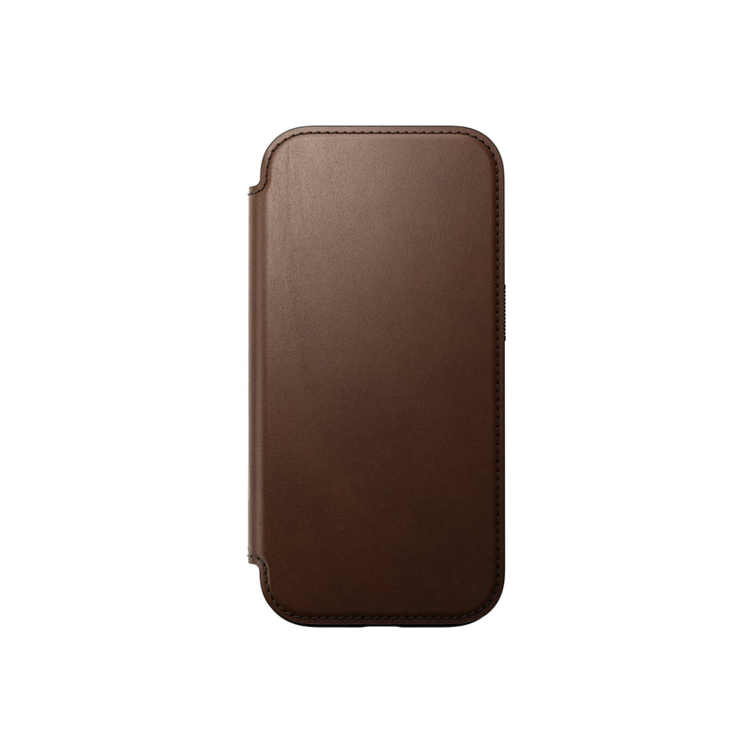 Kožený MagSafe kryt pro iPhone 16 Pro Nomad Modern Leather Folio - hnědý - istyle.work