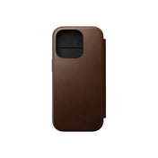 Kožený MagSafe kryt pro iPhone 16 Pro Nomad Modern Leather Folio - hnědý - istyle.work