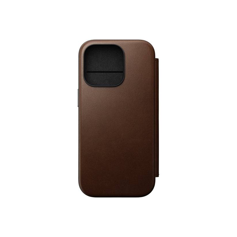 Kožený MagSafe kryt pro iPhone 16 Pro Nomad Modern Leather Folio - hnědý - istyle.work