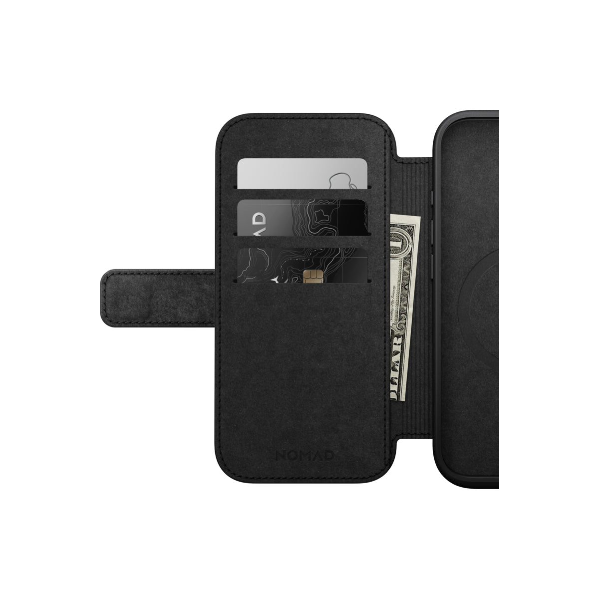 Kožený MagSafe kryt pro iPhone 16 Pro Nomad Modern Leather Folio - černý - istyle.work