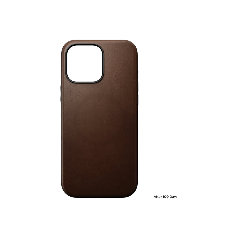 Kožený kryt pro iPhone 16 Pro Max Nomad Modern - hnědý - istyle.work