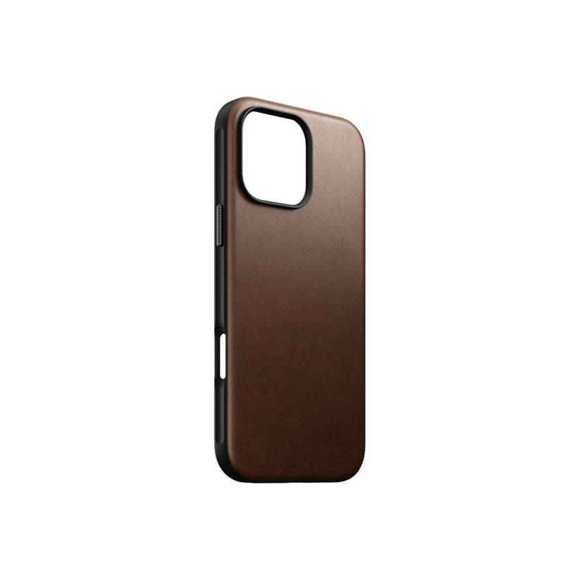 Kožený kryt pro iPhone 16 Pro Max Nomad Modern - hnědý - istyle.work