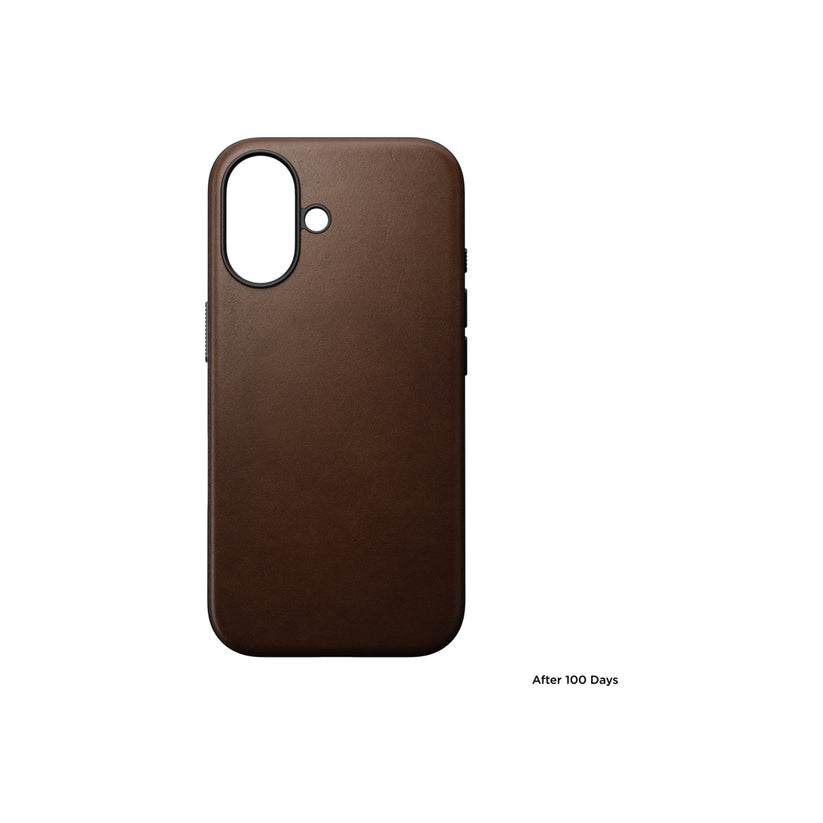 Kožený kryt pro iPhone 16 Nomad Modern - hnědý - istyle.work