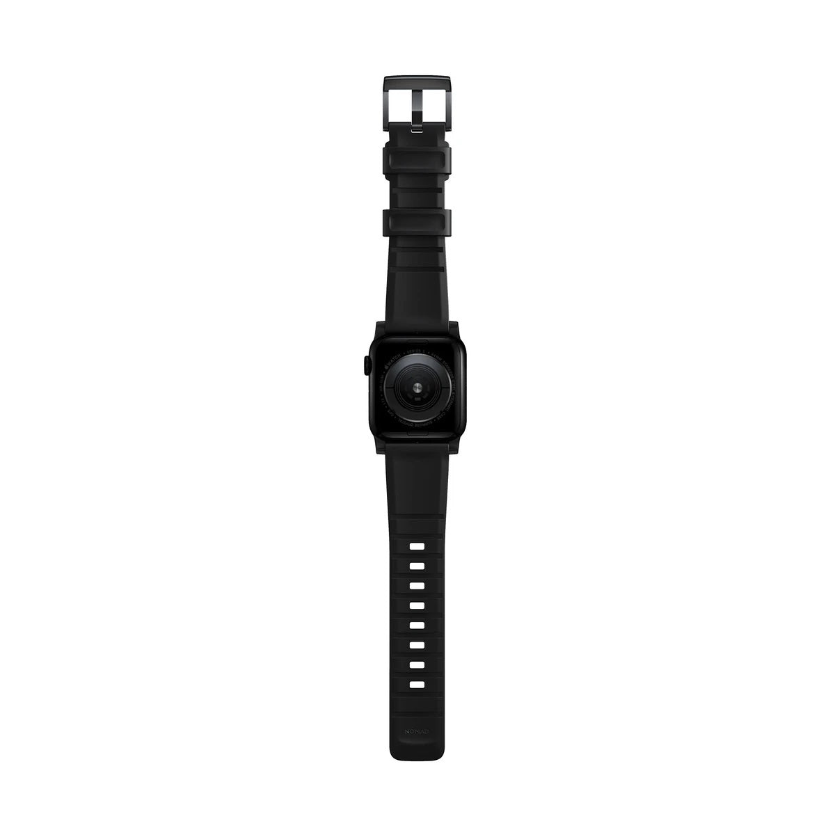 Řemínek pro Apple Watch 42/44/45/49 mm Nomad Rugged Strap - černý s černou přezkou - istyle.work