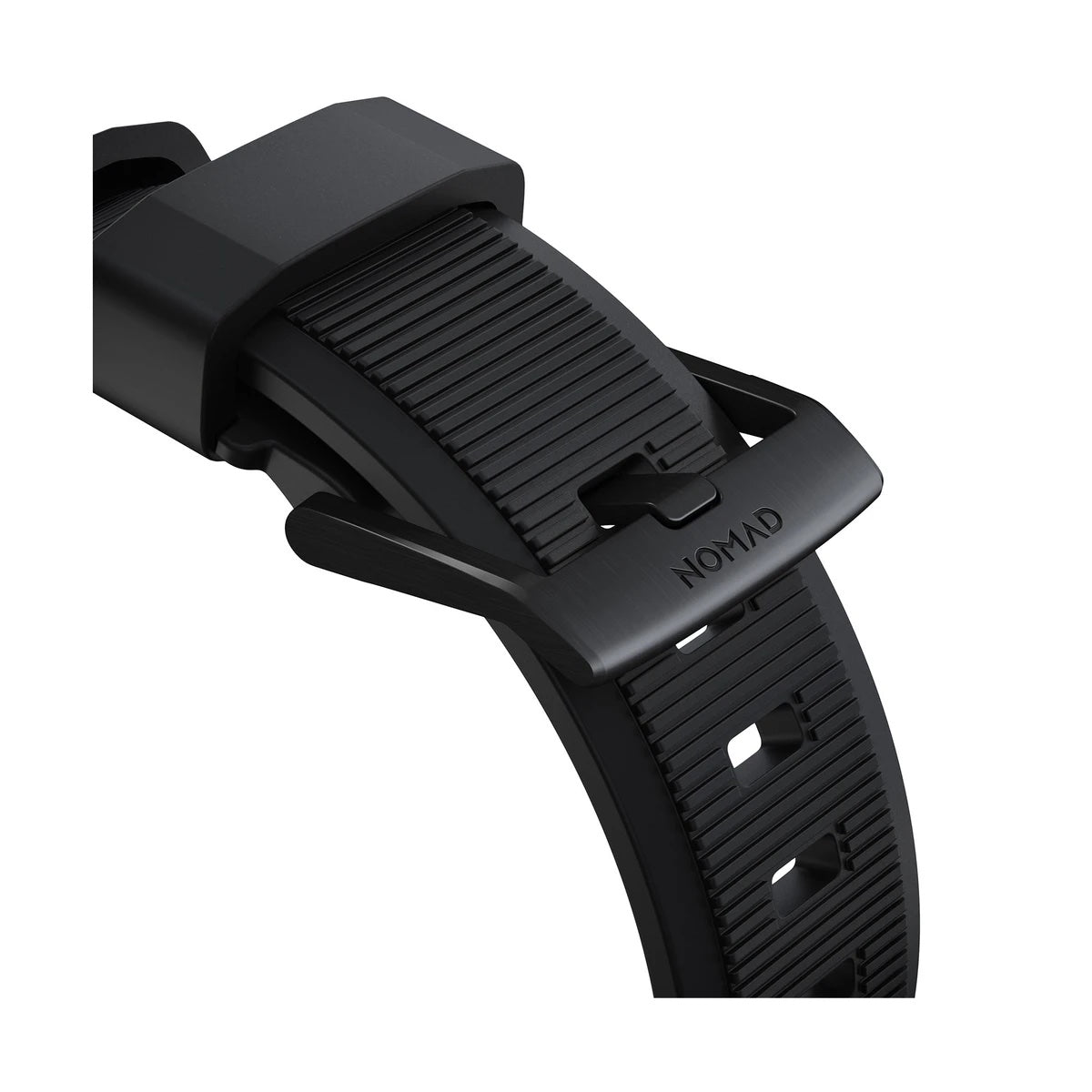 Řemínek pro Apple Watch 42/44/45/49 mm Nomad Rugged Strap - černý s černou přezkou - istyle.work