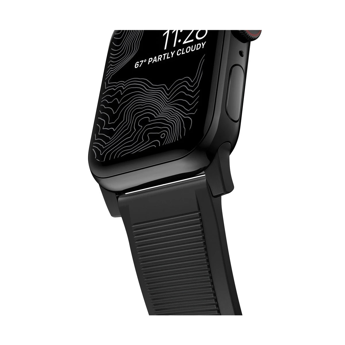 Řemínek pro Apple Watch 42/44/45/49 mm Nomad Rugged Strap - černý s černou přezkou - istyle.work
