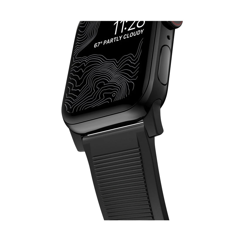 Řemínek pro Apple Watch 42/44/45/49 mm Nomad Rugged Strap - černý s černou přezkou - istyle.work