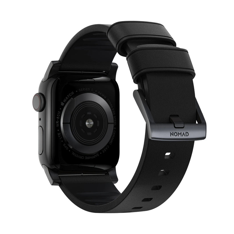 Řemínek pro Apple Watch 42/44/45/49 mm Nomad Active Strap Pro - černý s černou přezkou - istyle.work