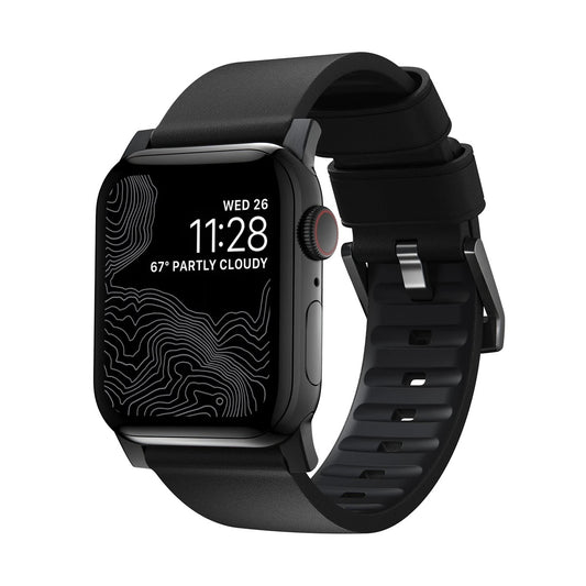Řemínek pro Apple Watch 42/44/45/49 mm Nomad Active Strap Pro - černý s černou přezkou - istyle.work