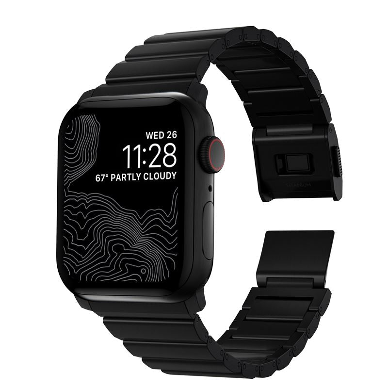 Titanový řemínek pro Apple Watch 42/44/45/49 mm Nomad Titanium - černý - istyle.work