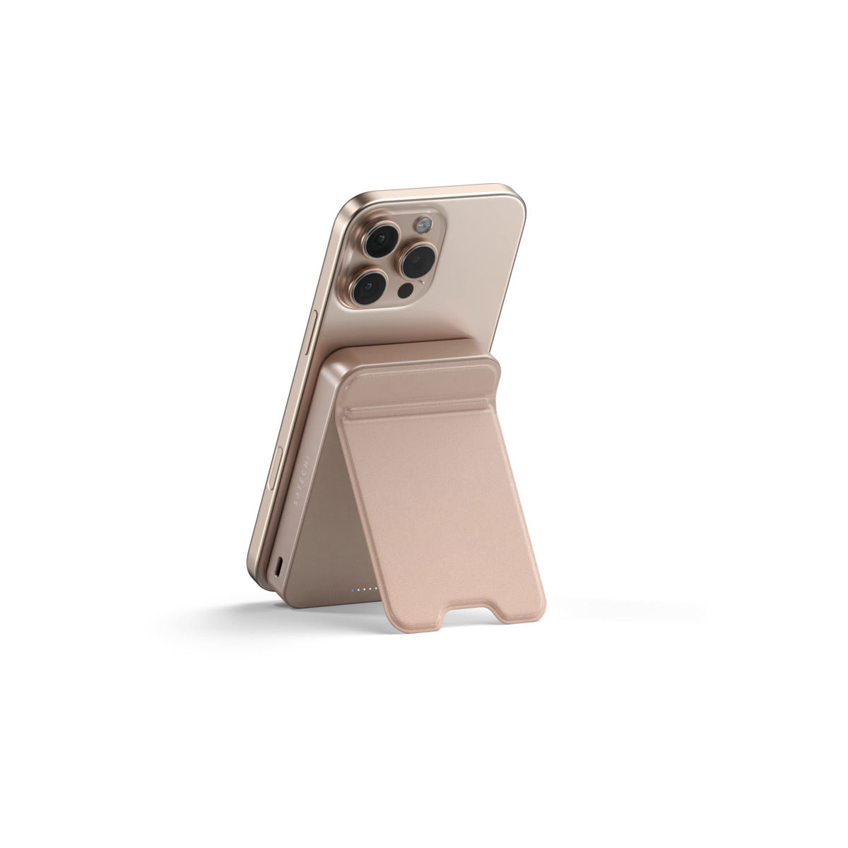 Magnetická powerbanka Satechi OntheGo Qi2 10000 mAh se stojánkem - pouštně růžová