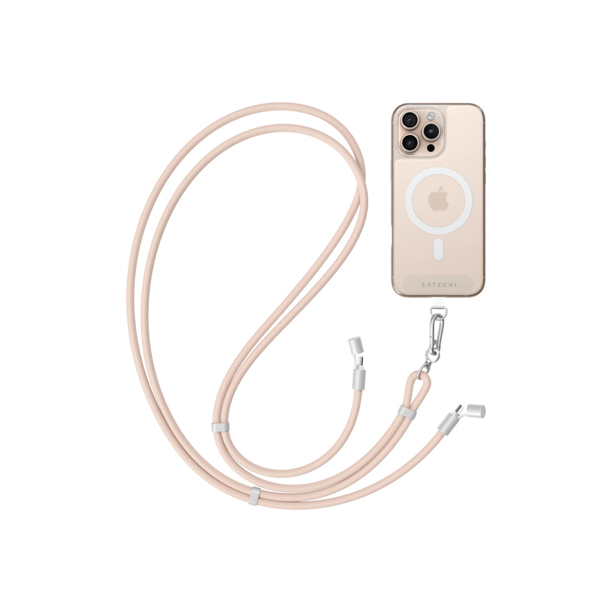 USB-C kabel na krk Satechi OntheGo - pouštně růžový