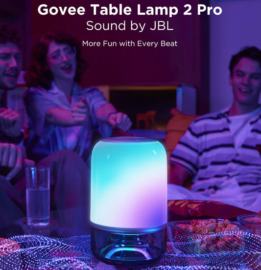 Stolní lampa s reproduktorem Govee Table Lamp 2 RGBW Sound by JBL – bílá