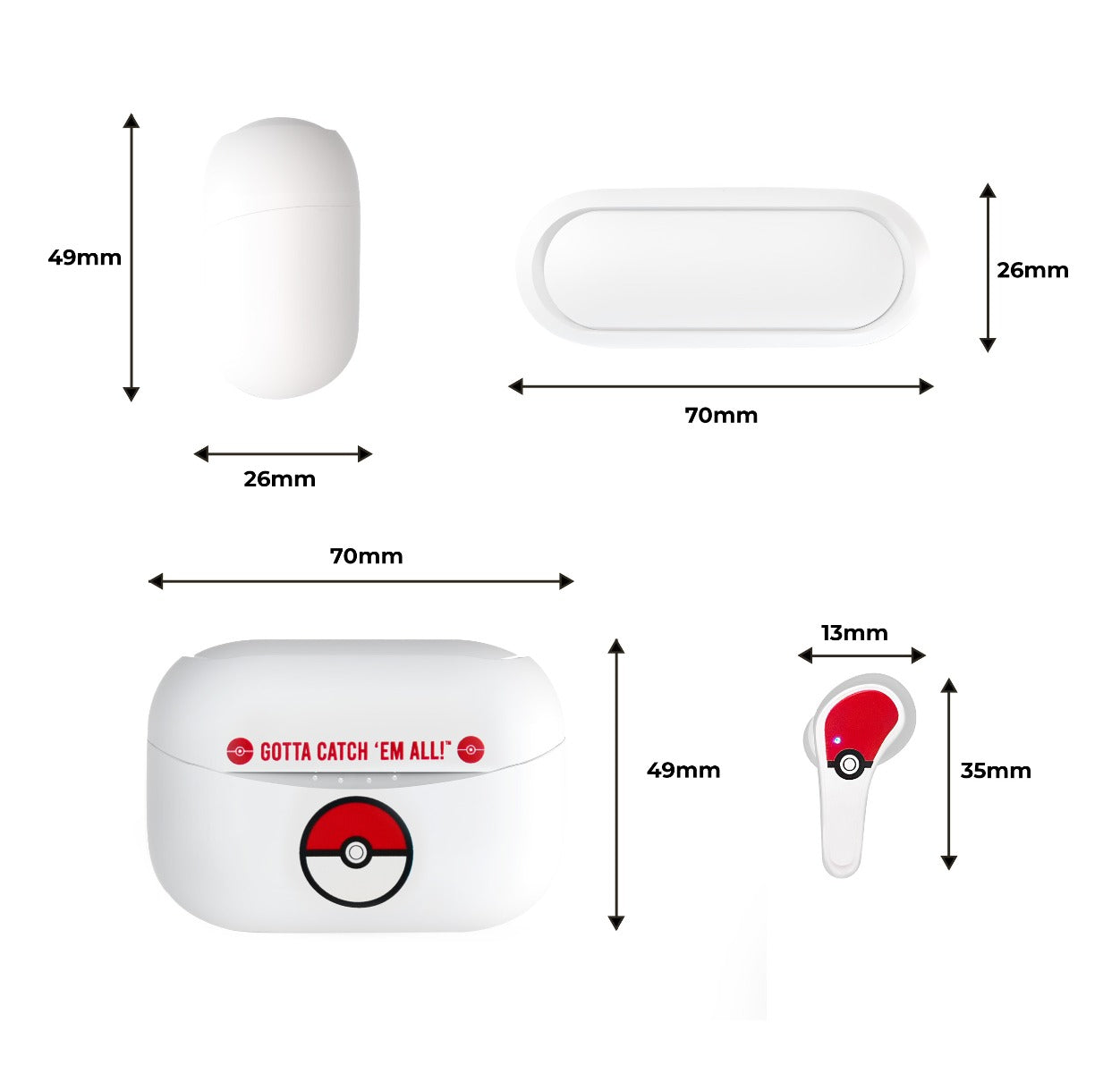 Dětská bezdrátová sluchátka OTL TWS Pokémon Poké Ball - istyle.work