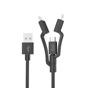 Opletený kabel 3v1 Epico (USB-C, MicroUSB a Lightning na USB-A) 1,2m - černý - istyle.work