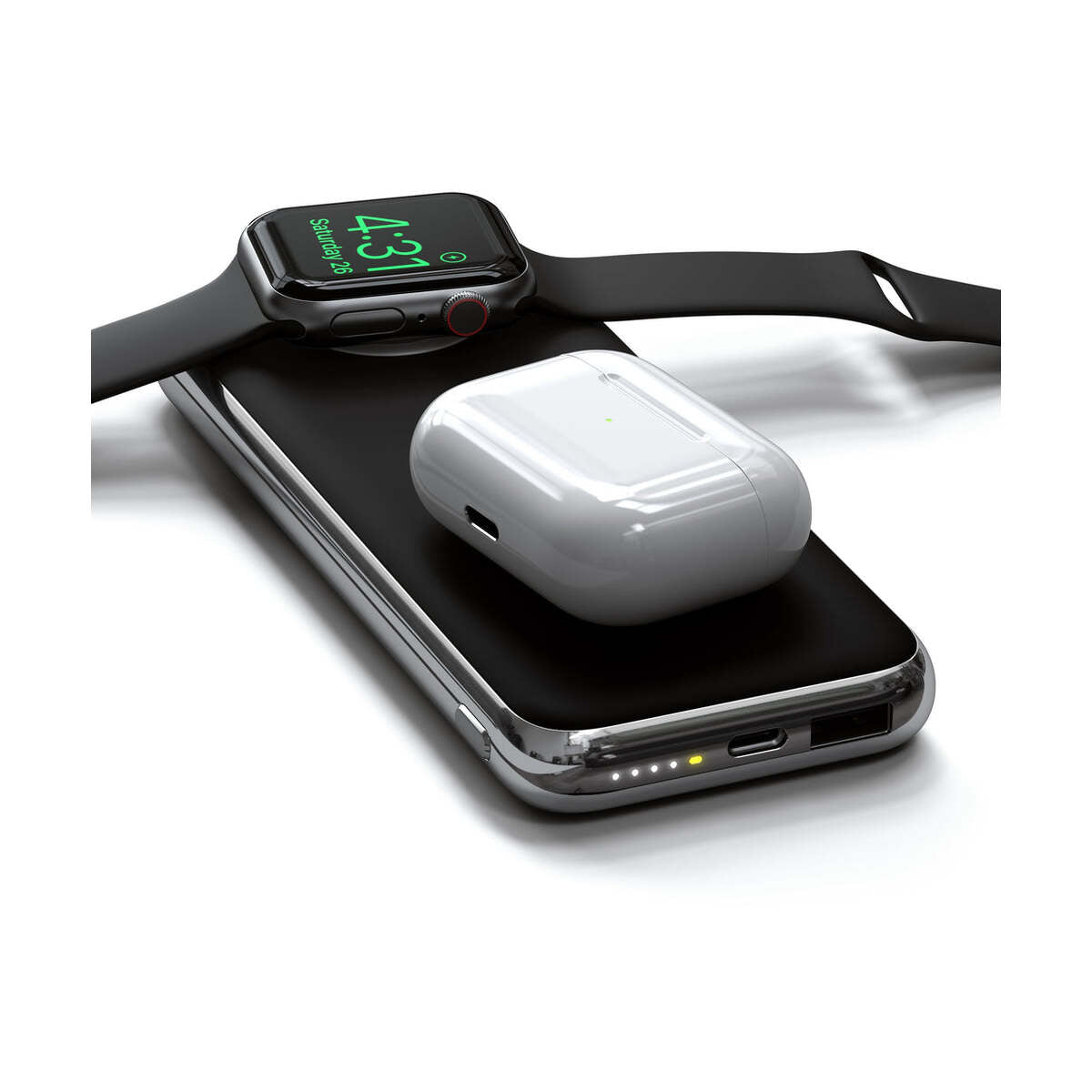 Bezdrátová powerbanka Quatro s bezdrátovou nabíječkou Satechi - vesmírně šedá - istyle.work