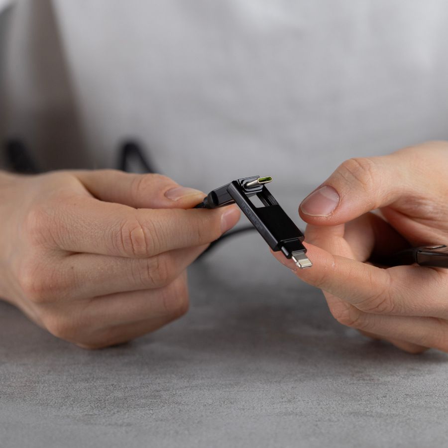 30cm nabíjecí kabel 6v1 Rolling Square inCharge XL - černý - istyle.work