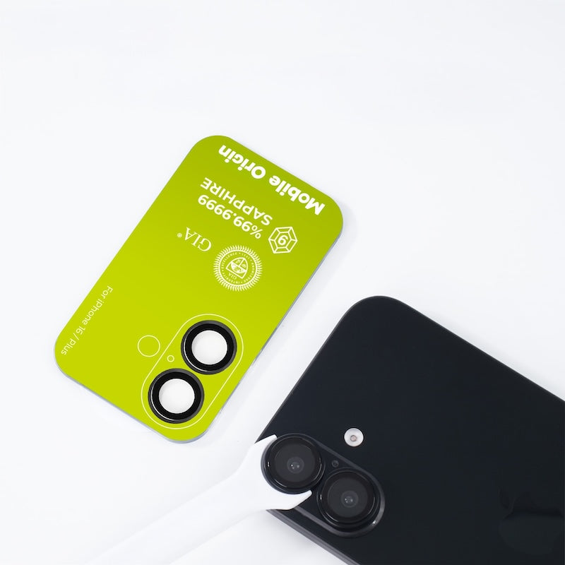 Safírové sklo na čočky pro iPhone 16/16 Plus Mobile Origin - černé - istyle.work