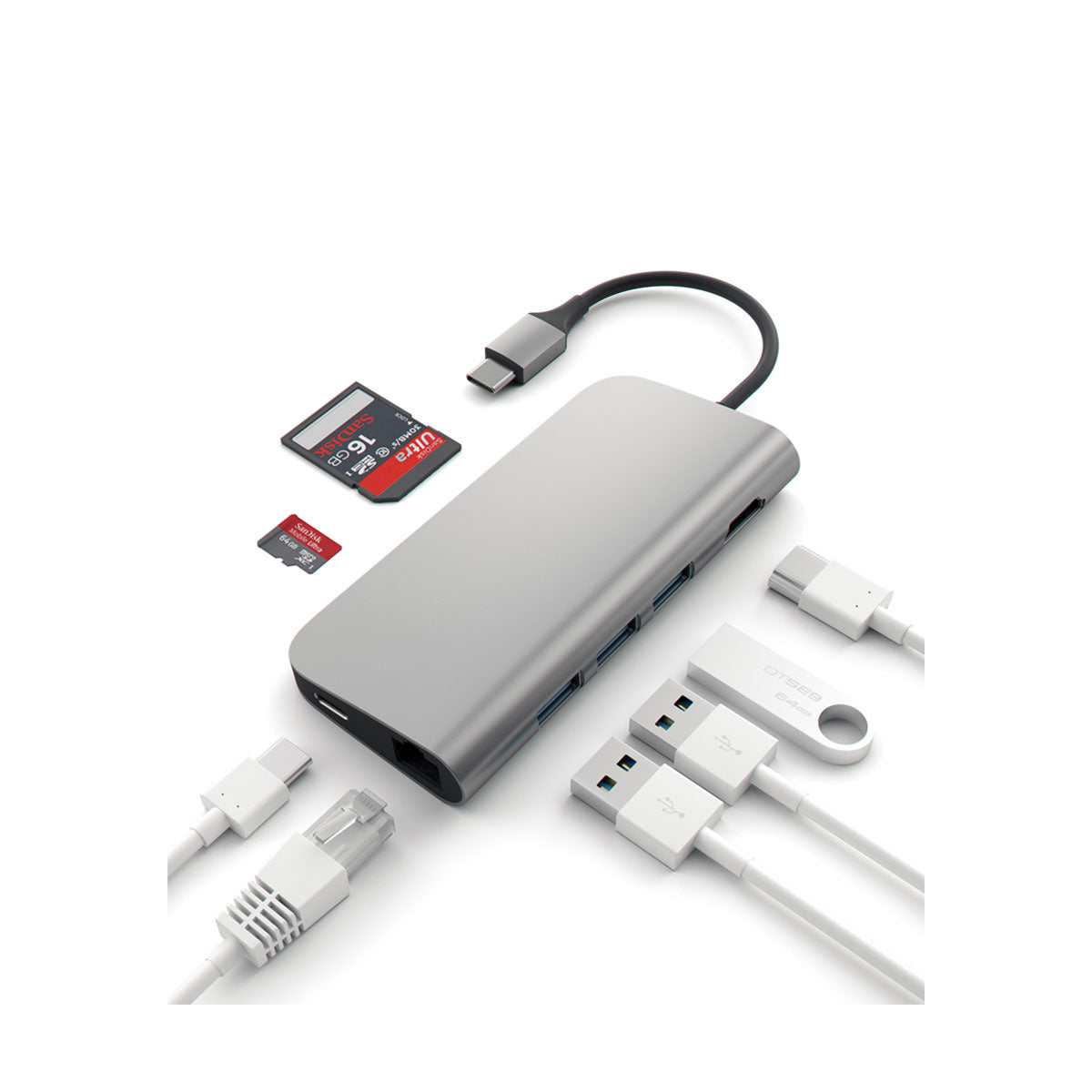Hliníkový víceportový USB-C adaptér Satechi - vesmírně šedý - istyle.work