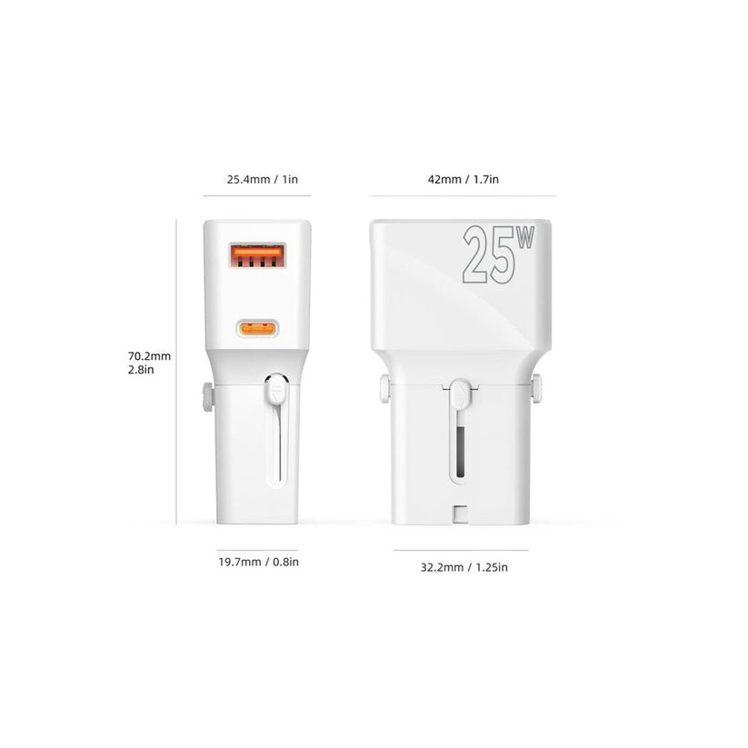 25W Cestovní adaptér Mobile Origin Travel Adapter - bílý - istyle.work