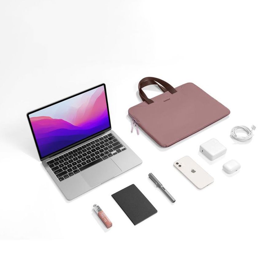 Brašna a návlek v jednom pro MacBook 13,5" Tomtoc Light-A21 - fialové