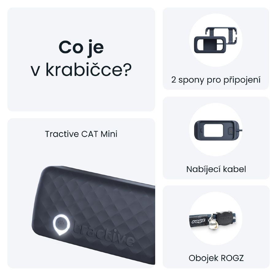 GPS lokátor pro kočky Tractive GPS CAT Mini - tmavě modrý