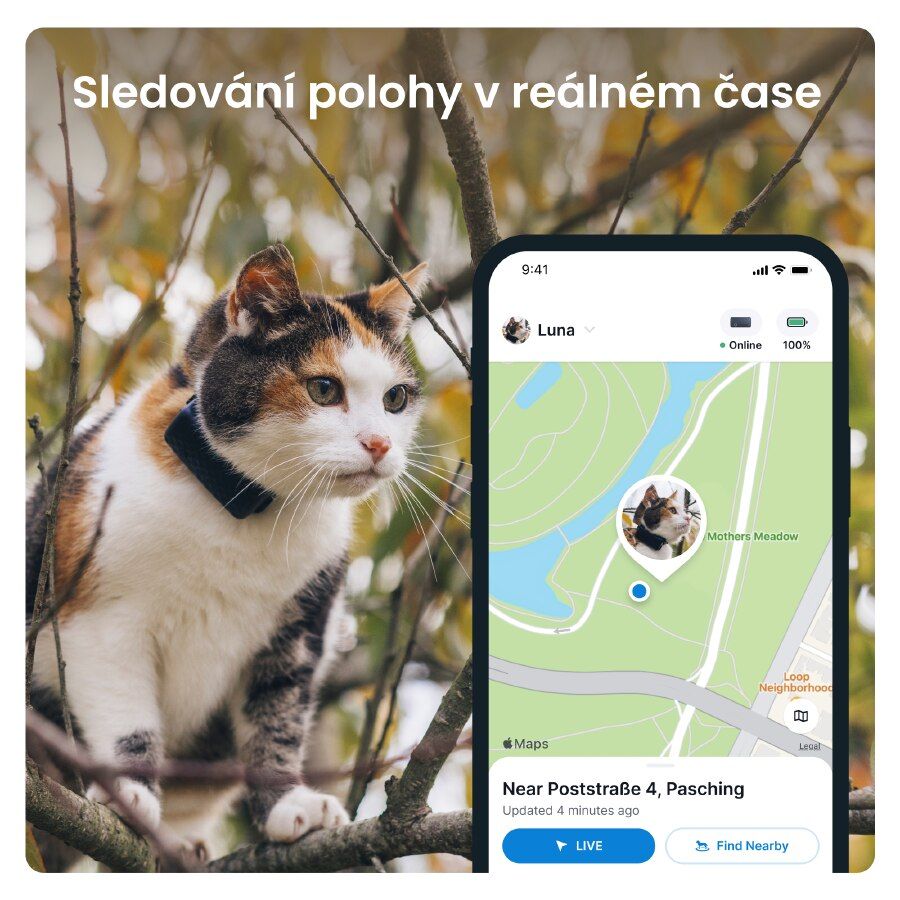 GPS lokátor pro kočky Tractive GPS CAT Mini - tmavě modrý