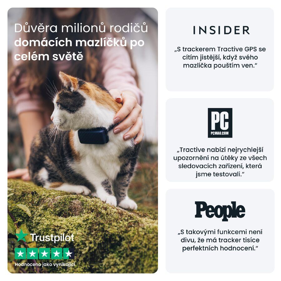 GPS lokátor pro kočky Tractive GPS CAT Mini - tmavě modrý