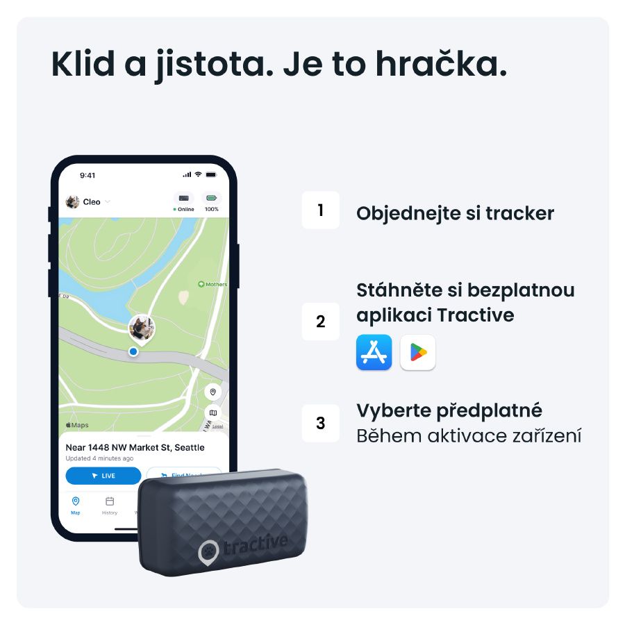 GPS lokátor pro kočky Tractive GPS CAT Mini - tmavě modrý