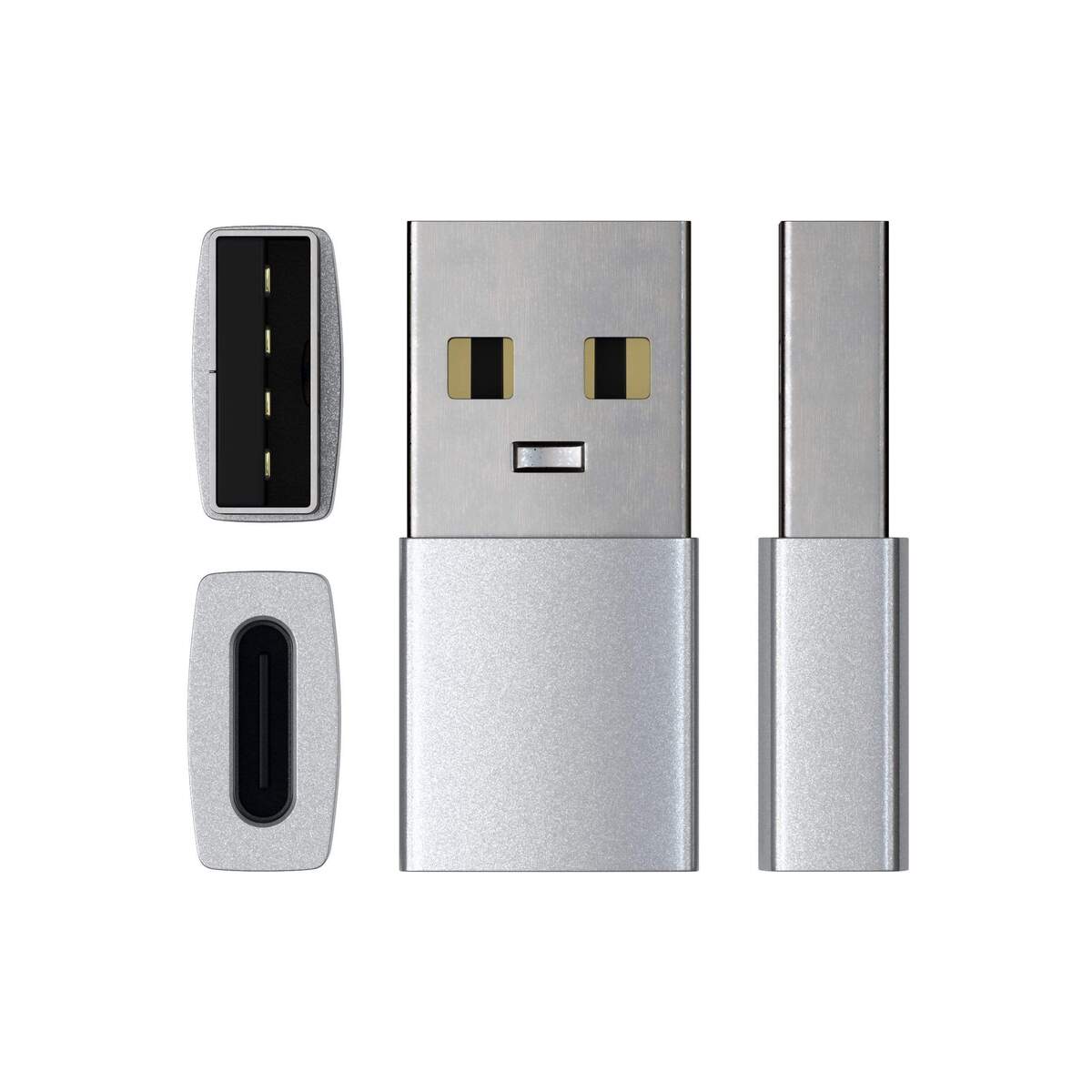 Hliníkový adaptér Satechi USB-A na USB-C (2 ks) - černý