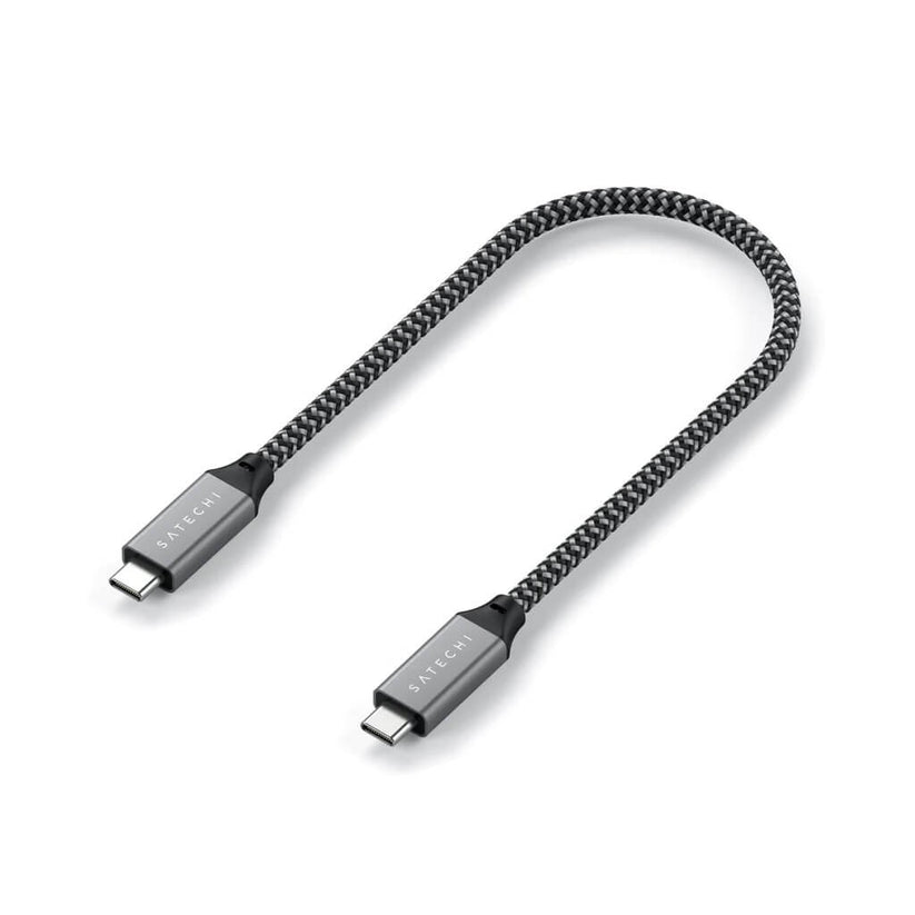 Pletený kabel Satechi USB-C na USB-C 25 cm – šedý - istyle.work