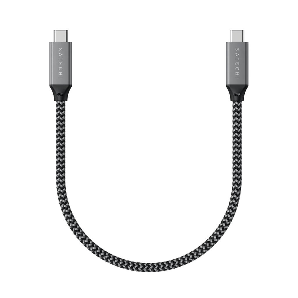 Pletený kabel Satechi USB-C na USB-C 25 cm – šedý - istyle.work