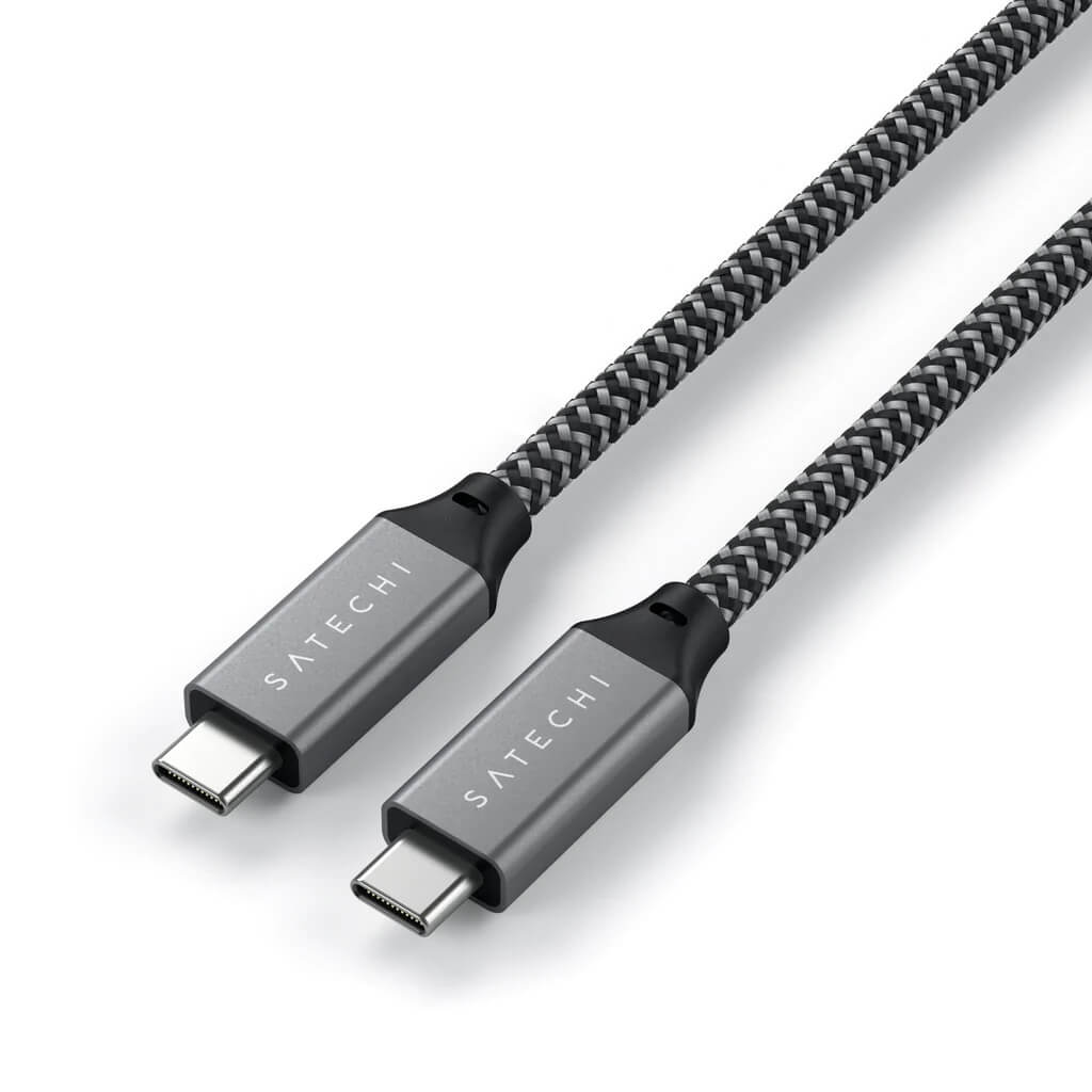 Pletený kabel Satechi USB-C na USB-C 25 cm – šedý - istyle.work