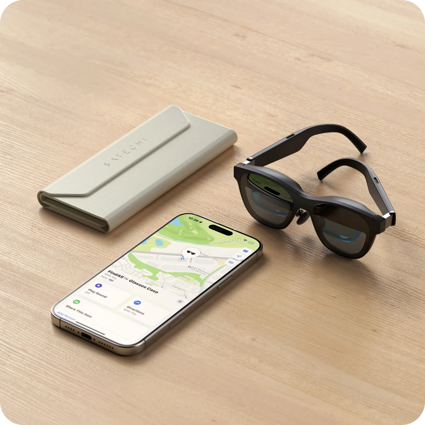 Pouzdro na brýle Satechi FindAll™ z veganské kůže - světlé