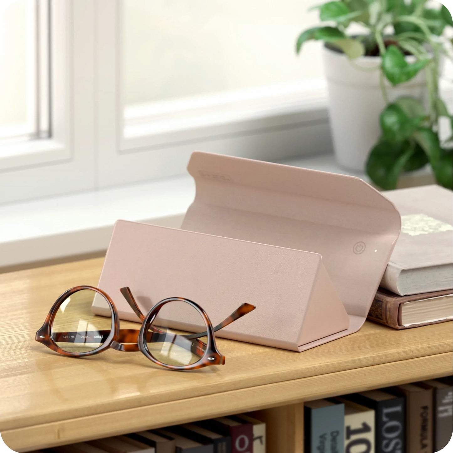 Pouzdro na brýle s lokátorem Satechi Vegan-Leather FindAll Glasses Case – růžové