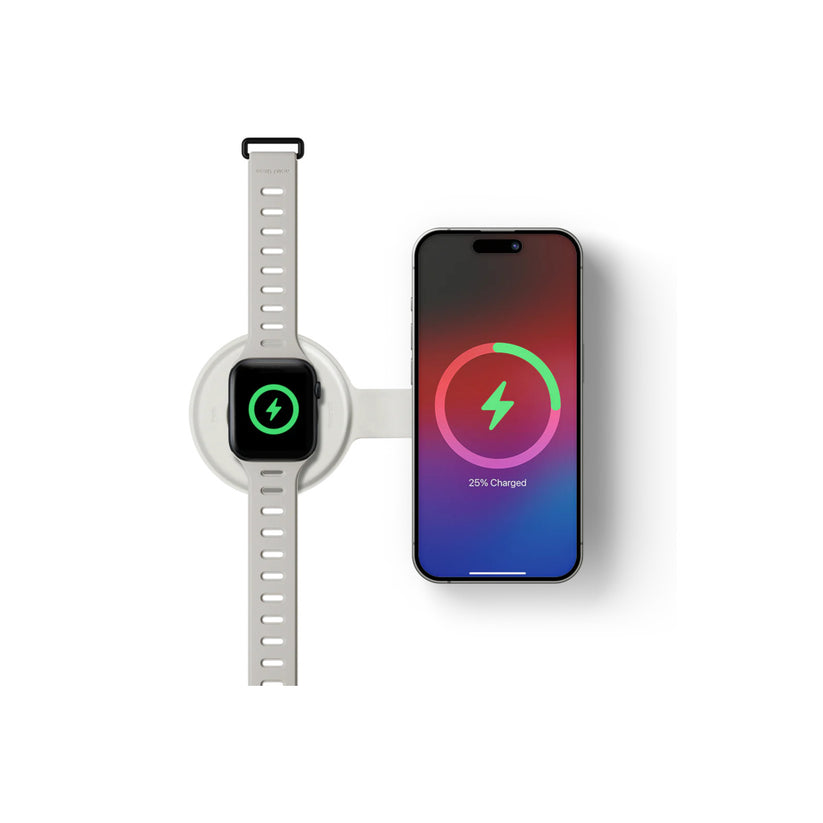 Cestovní bezdrátová nabíječka Native Union Voyage 2-in-1 Qi2 - stříbrná - istyle.work