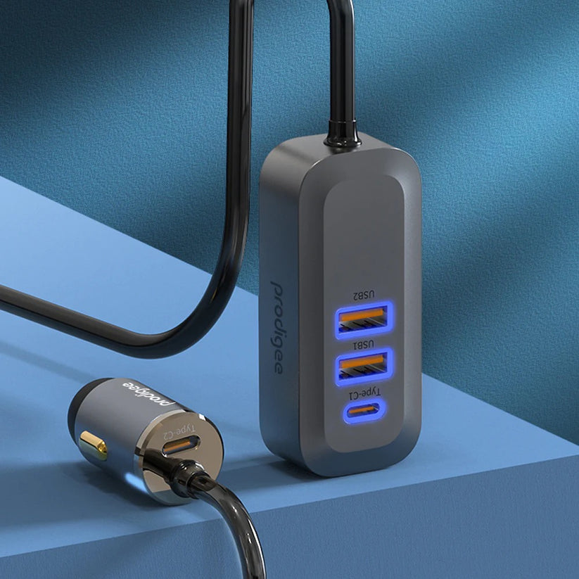 100W rychlonabíječka do auta Prodigee Energee Wagon (2x USB-C, 2x USB-A) - istyle.work